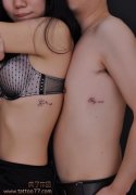 武汉专业纹身店：时尚的情侣文字纹身图案作品
