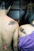 武汉最好纹身店打造的情侣翅膀纹身作品