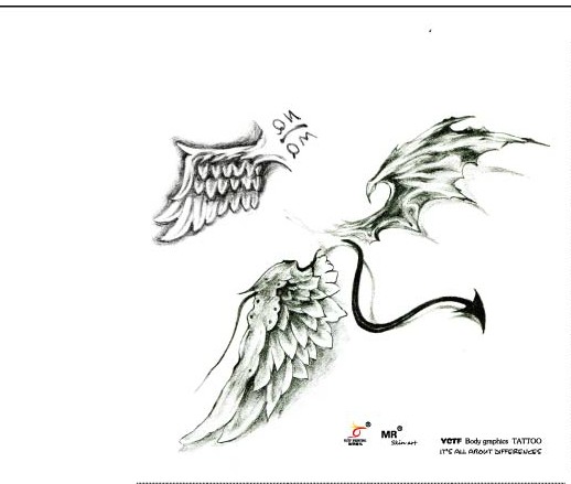 武汉纹身网推荐一款天使翅膀纹身图案