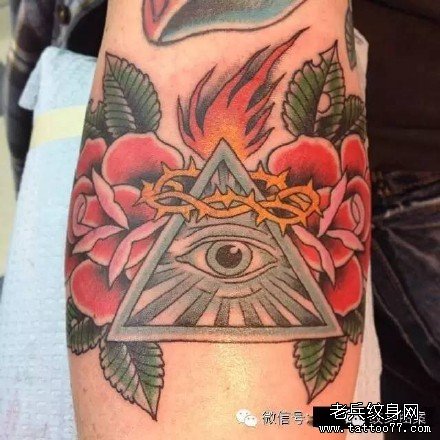 花全视之眼纹身图案