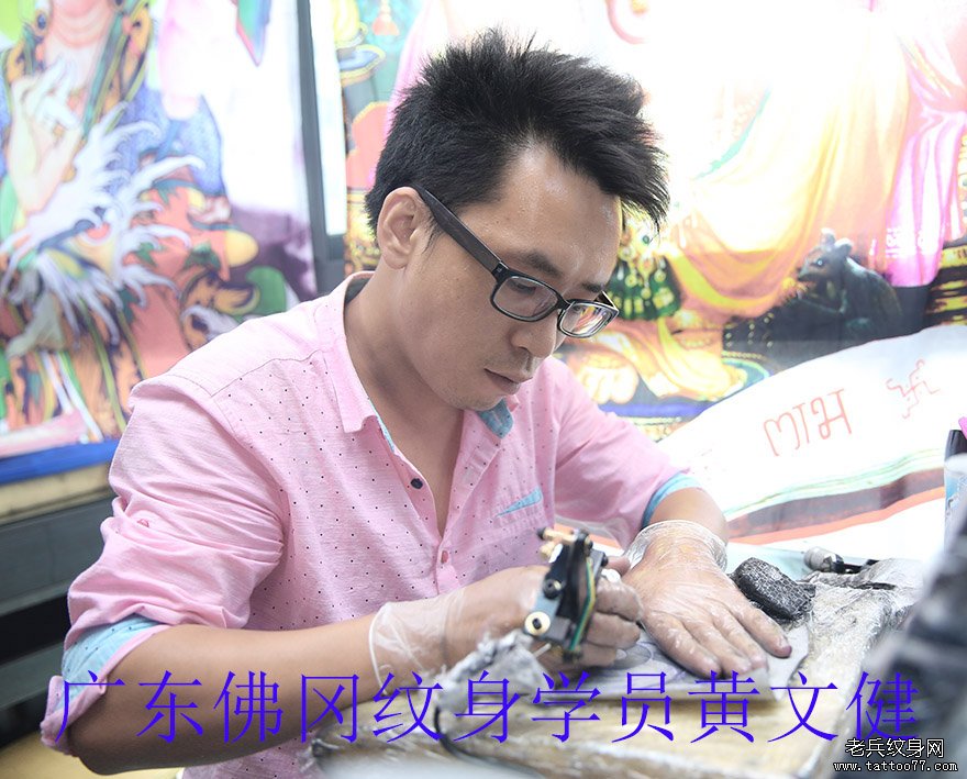广东佛冈刺青学员黄文健刺青培训中