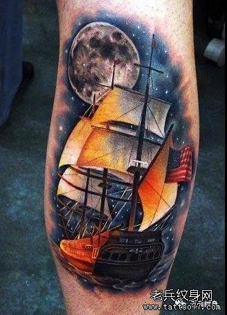 纹身素材第492期——帆船