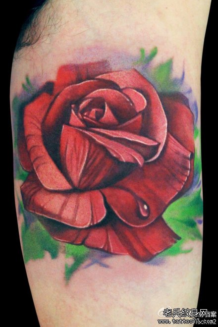 胳膊玫瑰纹身图案