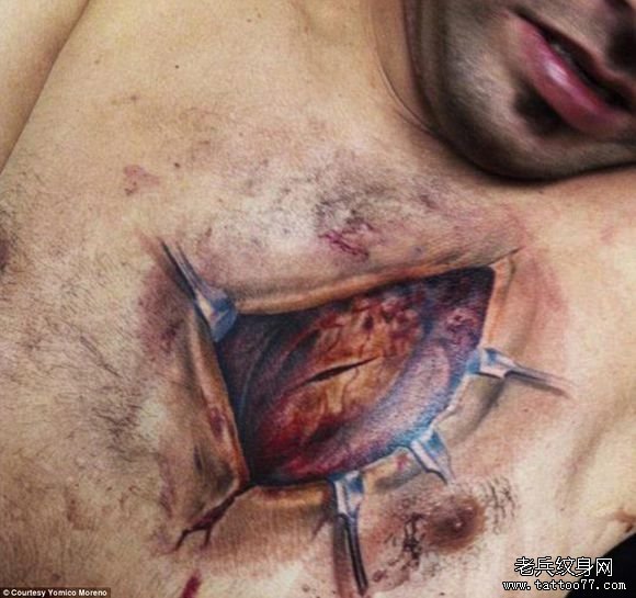 乳房纹身割肉图片