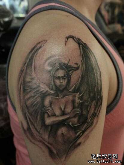 变异天使恶魔纹身图案