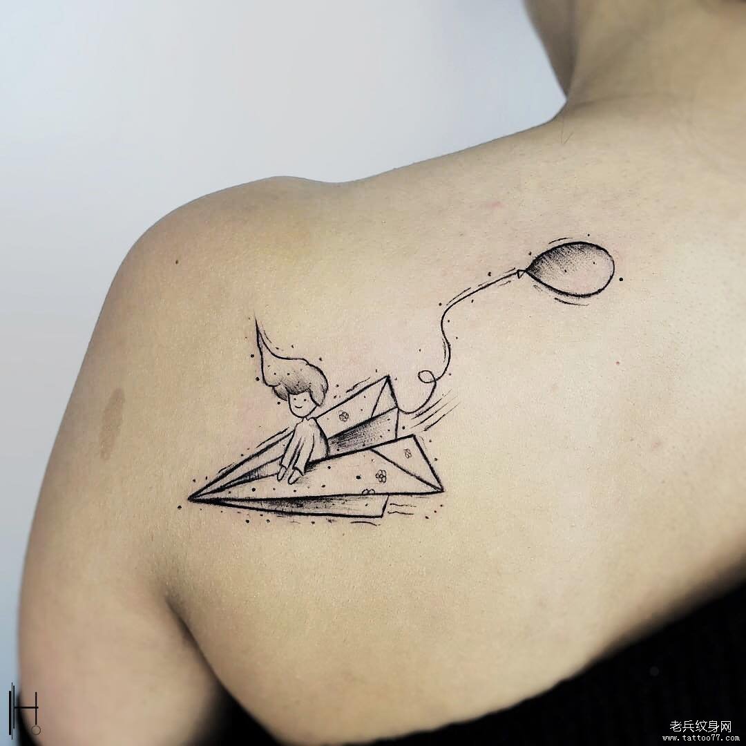 纸飞机纹身图案的意义图片