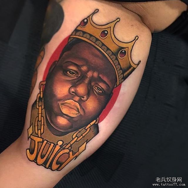 彩色黑人国王纹身图案