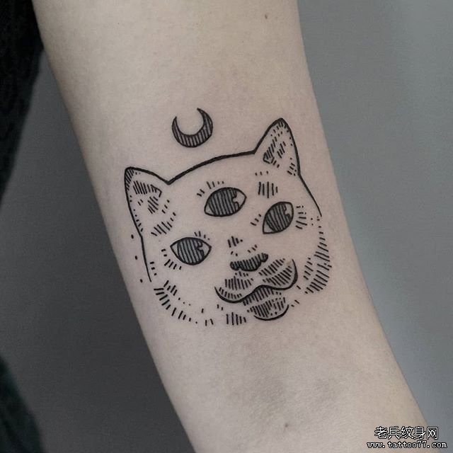 黑猫纹身图案 简笔画图片